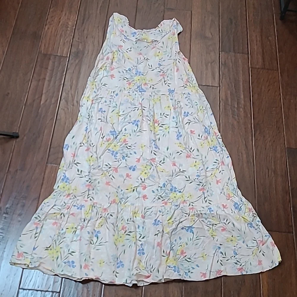 Old Navy Colorful Floral Sleeveless Dress with Ruffle Detail size Large - Picture 2 of 7